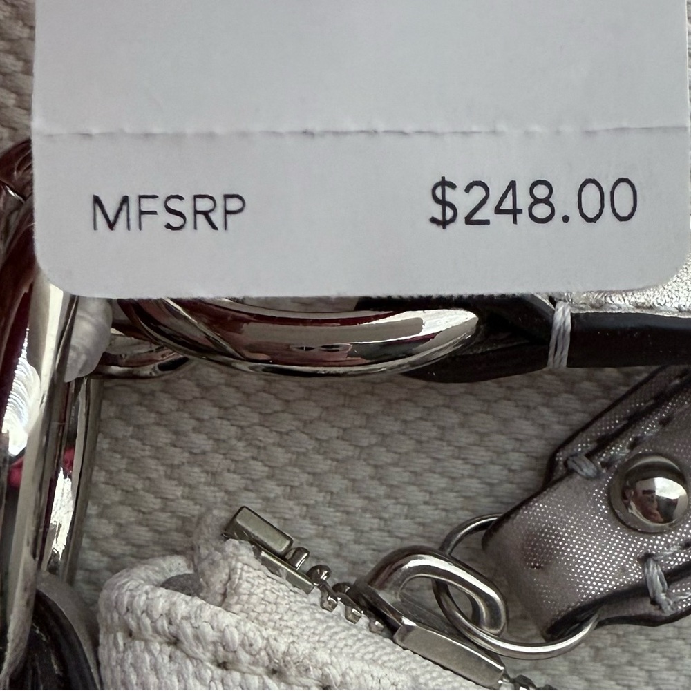 Coach Silver and Blue Shoulder Bag with Signature Pattern - Picture 4 of 4